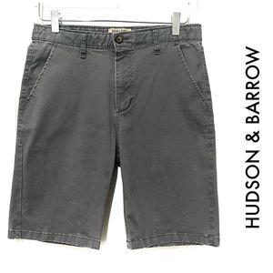 ⭐️Hudson & Barrow Gray Chino Style Flat Front Shorts Size 30